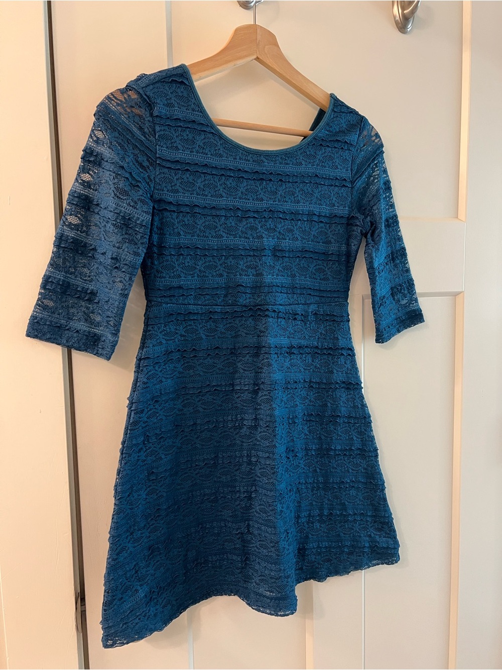 Girls Teal Lace Fit-and-Flare Dress- Size Large (In Excellent Condition!)